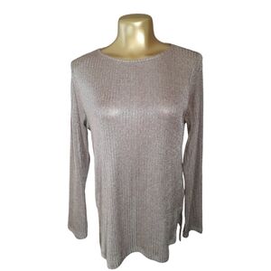 H&M M Metallic long sleeves‎ shirt. Holiday metallic bronze.